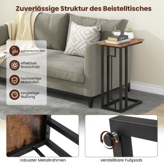 Costway Τραπεζάκι Καναπέ C-Σχήματος για Εξοικονόμηση Χώρου JV11813CF Costway Τραπεζάκι Καναπέ C-Σχήματος για Εξοικονόμηση Χώρου JV11813CF