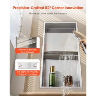 VEVOR Εντοιχισμένο Ράφι Ντους Ανοξείδωτο Ατσάλι Ασημί 33.0 x 63.5 x... VEVOR Εντοιχισμένο Ράφι Ντους Ανοξείδωτο Ατσάλι Ασημί 33.0 x 63.5 x...