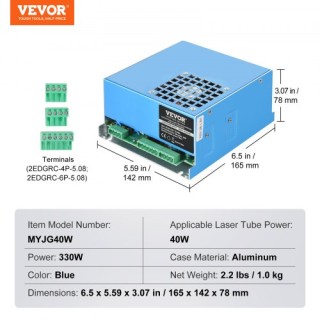 VEVOR Τροφοδοτικό CO2 Λέιζερ 40W EYHTJGGDY40WSMM9CV7 VEVOR Τροφοδοτικό CO2 Λέιζερ 40W EYHTJGGDY40WSMM9CV7