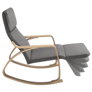 BAKAJI  Κουνιστή Καρέκλα Πολυθρόνα Χαλάρωσης Βαμβάκι Γκρι Ρυθμιζόμε...