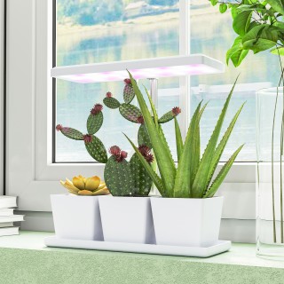 Outsunny Λάμπα για Φυτά με 30 LED Φώτα και 3 Γλάστρες, Χρονοδιακόπτ...