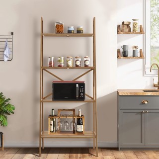 Costway  Ραφιέρα από μπαμπού με προστασία ανατροπής 4 επιπέδων 60 x...