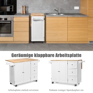 Costway Κινητό Νησίδα Κουζίνας με Επιφάνεια Εργασίας και Συρτάρια 1... Costway Κινητό Νησίδα Κουζίνας με Επιφάνεια Εργασίας και Συρτάρια 1...