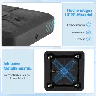 Costway Τετράγωνη Βάση Ομπρέλας από HDPE με Ρόδες και Χειρολαβή Μετ... Costway Τετράγωνη Βάση Ομπρέλας από HDPE με Ρόδες και Χειρολαβή Μετ...