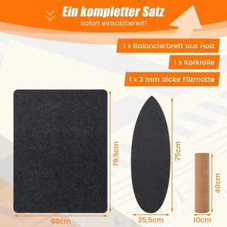 Costway Σετ Ισορροπίας με Σανίδα και Ρολό από Φελλό για Αποτελεσμα... Costway Σετ Ισορροπίας με Σανίδα και Ρολό από Φελλό για Αποτελεσμα...