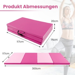 Costway Πτυσσόμενο Στρώμα Γυμναστικής με Επένδυση EPE 5cm και Αποσπ...