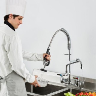 Επαγγελματική Βρύση VEVOR με Προ-Ξέβγαλμα, 25 Ύψος, 8 Κέντρο, 12 Στ...