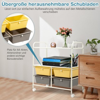 Costway Πολυλειτουργικό Καρότσι Αποθήκευσης με Μεταλλικό και Πλαστ... Costway Πολυλειτουργικό Καρότσι Αποθήκευσης με Μεταλλικό και Πλαστ...