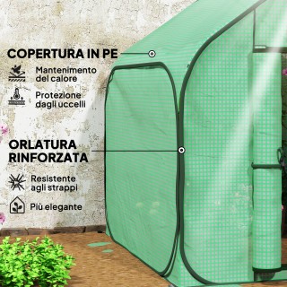 Outsunny Θερμοκήπιο Αναδιπλούμενο με Είσοδο με Φερμουάρ, από Ατσάλι... Outsunny Θερμοκήπιο Αναδιπλούμενο με Είσοδο με Φερμουάρ, από Ατσάλι...