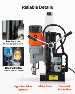 VEVOR Μαγνητική Δραπανομηχανή 1500W 60mm 0-600 RPM CLZJPCSDJ60M77GY... VEVOR Μαγνητική Δραπανομηχανή 1500W 60mm 0-600 RPM CLZJPCSDJ60M77GY...