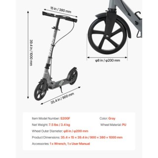 VEVOR Πατίνι για Παιδιά 8 ετών και άνω, Δίτροχο με Ρυθμιζόμενο Τιμό... VEVOR Πατίνι για Παιδιά 8 ετών και άνω, Δίτροχο με Ρυθμιζόμενο Τιμό...