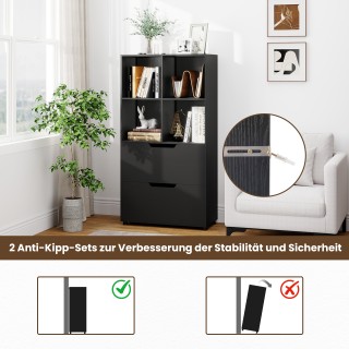 Costway Μαύρο Ελεύθερο Ράφι 4 Κυβικών με 2 Συρτάρια 130 cm 5 Επιπέδ... Costway Μαύρο Ελεύθερο Ράφι 4 Κυβικών με 2 Συρτάρια 130 cm 5 Επιπέδ...