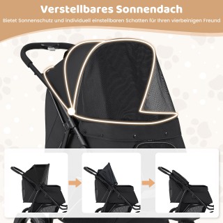 Costway Πτυσσόμενο Καροτσάκι Κατοικίδιων Έως 25kg με Ρυθμιζόμενη Ηλ...