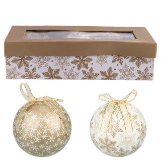 Galileo Σετ 7 χριστουγεννιάτικες μπάλες 75 εκ. με φιόγκο από χρυσό ...