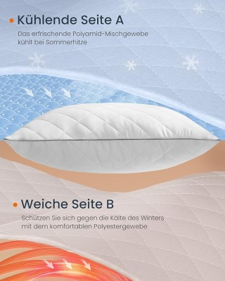 Σετ Μαξιλαριών SONGMICS HOME 80x80 εκ, Αναστρέψιμα, Λευκό Cloud 