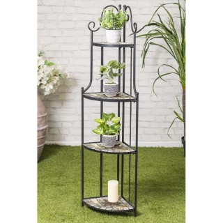 Galileo Εξωτερική σιδερένια γωνιακή ραφιέρα, αναδιπλούμενη, με 4 ρά...