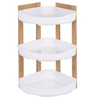 Galileo Γωνιακό ράφι με 3 επίπεδα από μπαμπού και πλαστικό PP 23x23...