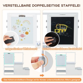 Costway Σετ Παιδικός Πίνακας Ζωγραφικής 6 σε 1 από Ξύλο με Διπλής Ό...