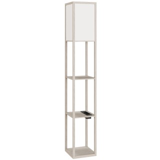 HOMCOM Λάμπα Δαπέδου με Ράφια, Ρυθμιζόμενο Φωτισμό, Πεντάλ Διακόπτη... HOMCOM Λάμπα Δαπέδου με Ράφια, Ρυθμιζόμενο Φωτισμό, Πεντάλ Διακόπτη...