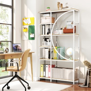 Costway Γεωμετρική Βιβλιοθήκη Ημισελήνου 100 x 30 x 177 cm JV12896NA