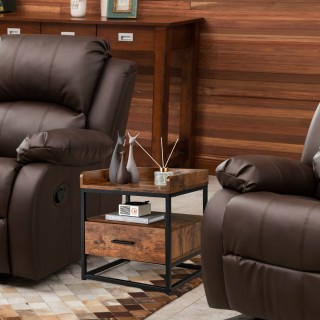 Costway  Τραπεζάκι Σαλονιού με Μεταλλικό Σκελετό & Υπερυψωμένα Προσ...