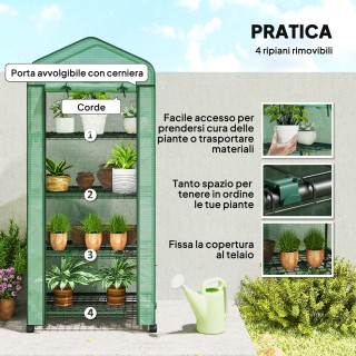 Outsunny Θερμοκήπιο Τεσσάρων Επιπέδων με 4 Ρόδες και Αναδιπλούμενη ... Outsunny Θερμοκήπιο Τεσσάρων Επιπέδων με 4 Ρόδες και Αναδιπλούμενη ...