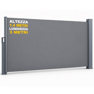 BAKAJI Πλευστήρα Πλευρική Πτυσσόμενη Τέντα 1.4x3 Μέτρα με Ρολό Σκία...