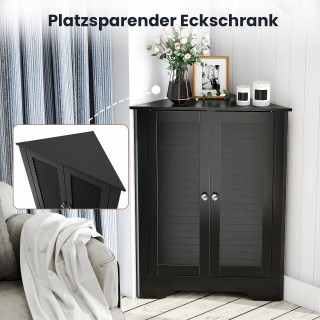 Costway Γωνιακή Ντουλάπα Μπάνιου με Πόρτα Καφασωτού και Ρυθμιζόμενο...