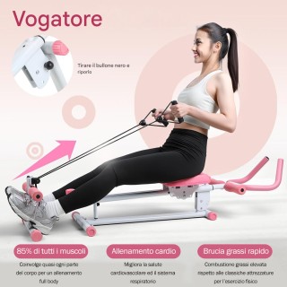 BAKAJI Πολυόργανο Κοιλιακών AB Machine Rosa Πτυσσόμενο Όργανο Γυμνα...