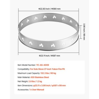 VEVOR Βάση για Σόλο Σόμπα Bonfire 68.6 cm Αντικαπνιστικό Τζάκι HKZJ... VEVOR Βάση για Σόλο Σόμπα Bonfire 68.6 cm Αντικαπνιστικό Τζάκι HKZJ...