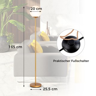 Costway Χρυσό Φωτιστικό Δαπέδου 165 εκ. με Γυάλινο Αμπαζούρ & Βαρι... Costway Χρυσό Φωτιστικό Δαπέδου 165 εκ. με Γυάλινο Αμπαζούρ & Βαρι...