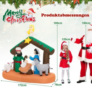 Costway  Φουσκωτή Χριστουγεννιάτικη Διακόσμηση Γέννησης 180 εκ με L...