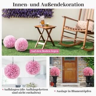 Costway Σετ Τεχνητών Φυτών με 2 Μπάλες Πυξάρι από Υψηλής Ποιότητας ...