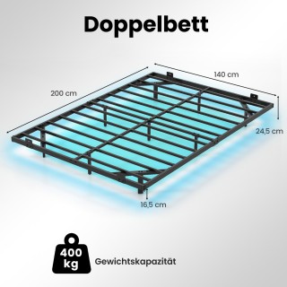 Costway Μοντέρνο Διπλό Κρεβάτι με Μεταλλικό Πλαίσιο & LED Φωτισμό -... Costway Μοντέρνο Διπλό Κρεβάτι με Μεταλλικό Πλαίσιο & LED Φωτισμό -...