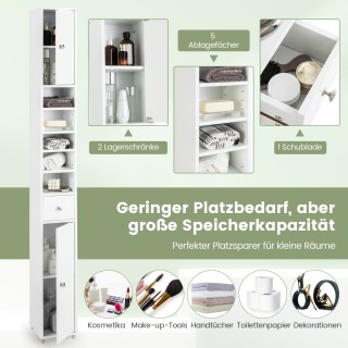 Costway Ψηλή ντουλάπα μπάνιου με μεγάλη χωρητικότητα αποθήκευσης γι...