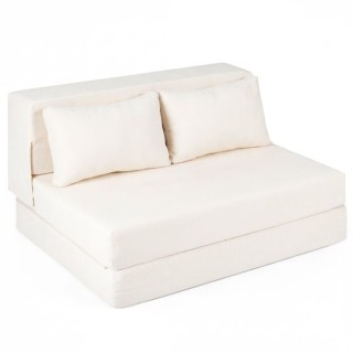 Costway Πτυσσόμενος Καναπές-Κρεβάτι 3 σε 1 από Σενίλ με 2 Μαξιλάρια...