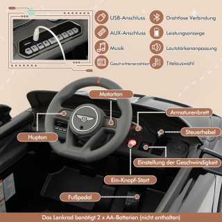 Costway  Παιδικό Ηλεκτροκίνητο Αυτοκίνητο Bentley Bacalar με Γονικό...