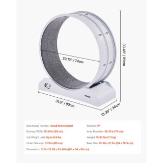 VEVOR Τροχός Άσκησης Γάτας 31.5 Εσωτερικός Λευκός SLMPBJBSPP31K33DZV0 VEVOR Τροχός Άσκησης Γάτας 31.5 Εσωτερικός Λευκός SLMPBJBSPP31K33DZV0