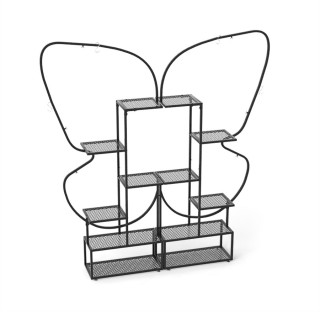 Costway Εξάστατη Μεταλλική Βάση Φυτών σε Σχήμα Πεταλούδας με Άγκιστ...