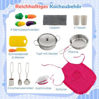 Costway Ξύλινη Παιδική Κουζίνα με Ήχο, Φως και Πλυντήριο Ρούχων TP1...