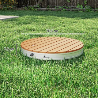 Outsunny Φορητό Ντους Κήπου 4μ με Ρυθμιζόμενους Πίδακες, Ξύλινη Όψη...