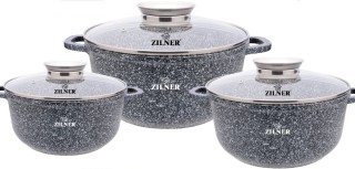 Σετ Μαγειρικά Σκεύη - Κατσαρόλες 6 τεμάχια Γκρι ZL-7088 ZILNER Σετ Μαγειρικά Σκεύη - Κατσαρόλες 6 τεμάχια Γκρι ZL-7088 ZILNER