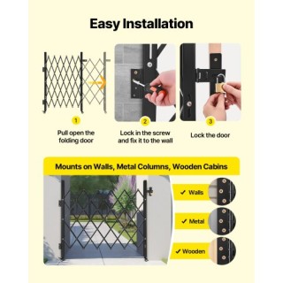 VEVOR Αναδιπλούμενη Κλειδαριά Ασφαλείας - Ψαλιδωτή Πύλη 43.31 x 51....