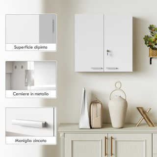 HOMCOM Ντουλάπι Φαρμακείου με 3 Εσωτερικά Ράφια και 8 Θήκες για Μπο...