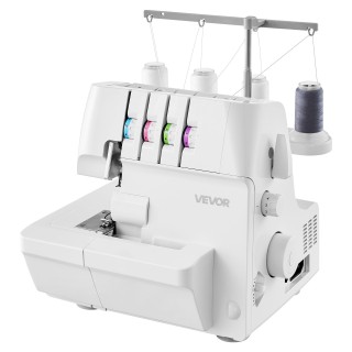 VEVOR Λευκή Ραπτομηχανή Overlock Serger - 1250 Βελονιές/Λεπτό, Διαφ...