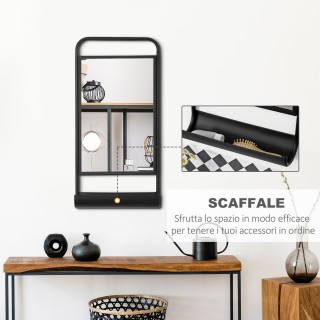 Καθρέφτης τοίχου HOMCOM με κάτω ράφι και μεταλλική κατασκευή, 36,2x... Καθρέφτης τοίχου HOMCOM με κάτω ράφι και μεταλλική κατασκευή, 36,2x...