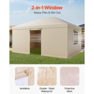 VEVOR Αδιάβροχο Κάλυμμα Χειμερινής Κιόσκης με Πλευρικά Τοιχώματα & ...