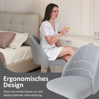 Costway Γκρι Περιστρεφόμενη Καρέκλα Γραφείου Χωρίς Μπράτσα - Ρυθμιζ...