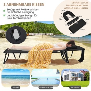 Πτυσσόμενη ξαπλώστρα με Ρυθμιζόμενη Πλάτη σε 5 Θέσεις COSTWAY NP109...