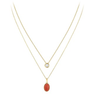 So Charm Σετ 2 Κολιέ διακοσμημένο με Κρύσταλλα Swarovski και με Κόκ... So Charm Σετ 2 Κολιέ διακοσμημένο με Κρύσταλλα Swarovski και με Κόκ...